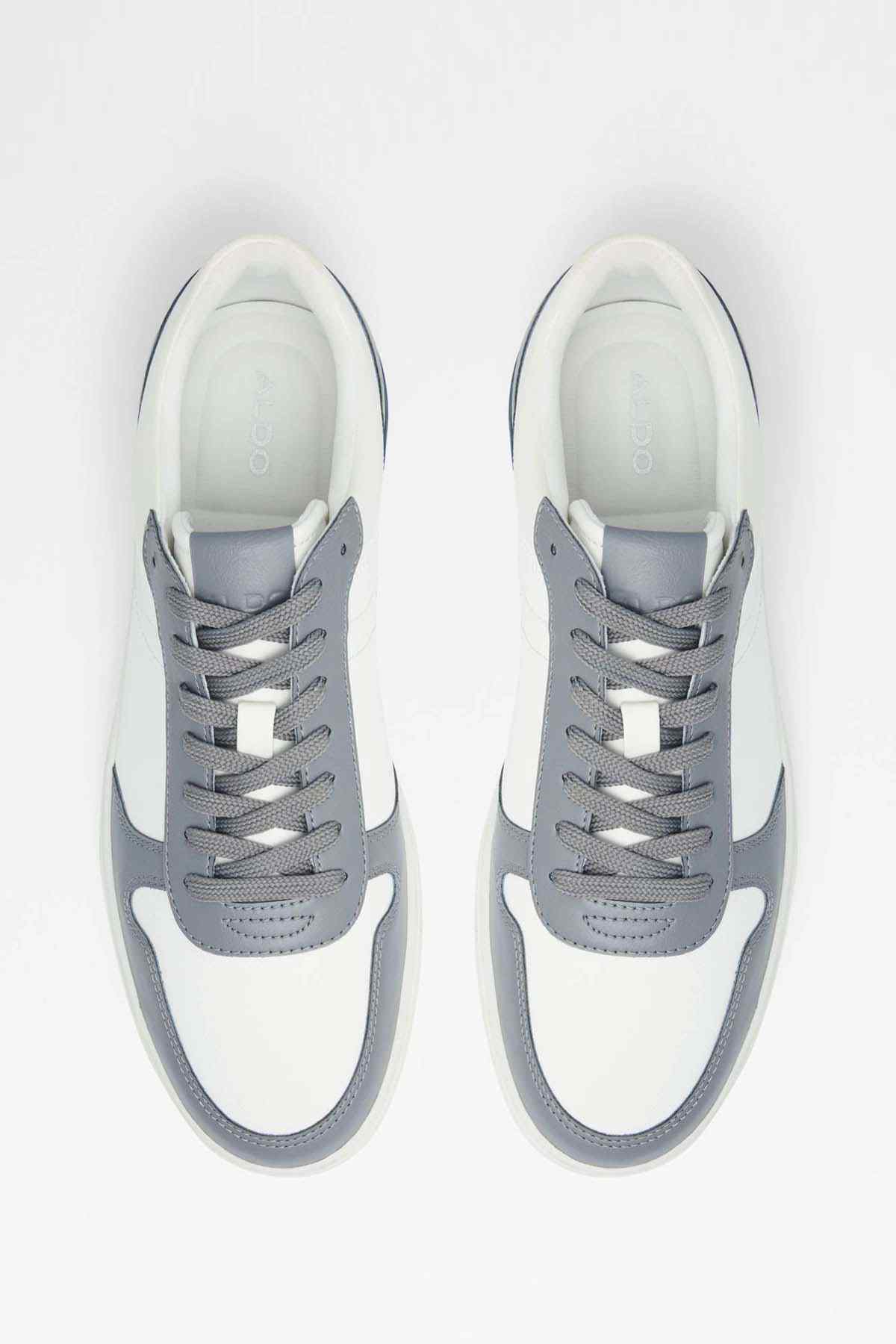 ALDO low-top sneakers, white and light grey lace-up with padded tongue