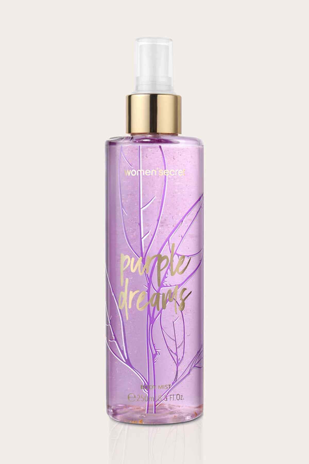 Women'secret purple glass fragrance bottle with pump dispenser