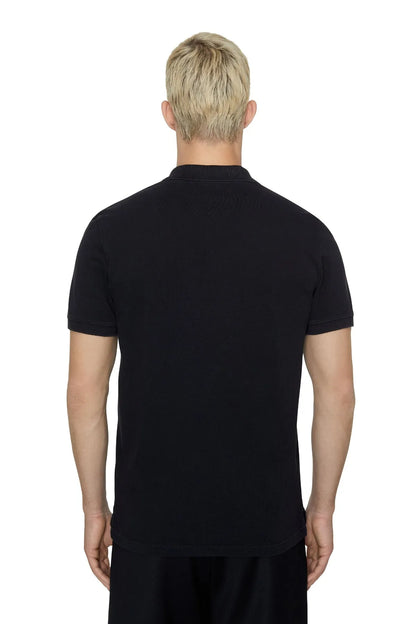 Men's Diesel dark polo shirt, back view, short sleeves