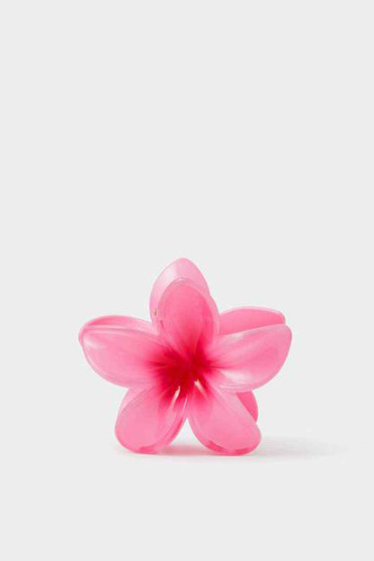 Fuchsia layered flower hair clip, single bloom design
