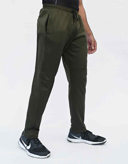 Bodybrics dark olive tapered jogger pants with drawstring and curved front pocket seam