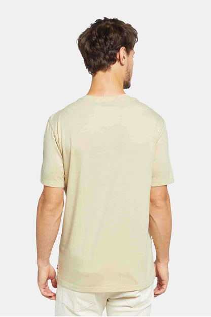 Men's off-white crewneck T-shirt with plain back view