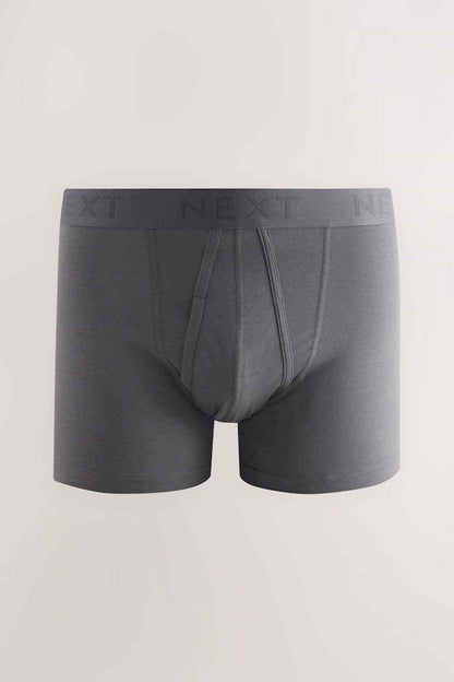 Grey boxer briefs with NEXT logo waistband and stitched front pouch
