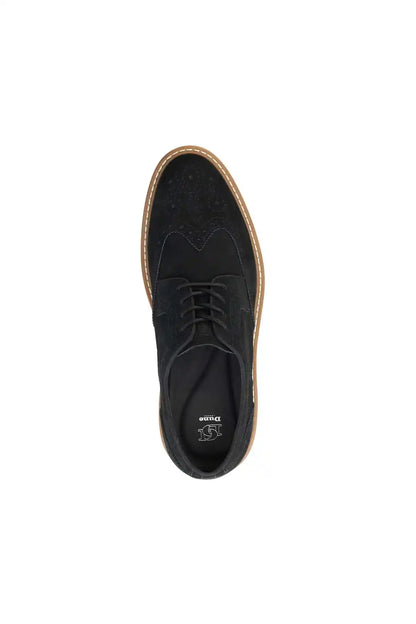 Dune London black lace-up shoe with tan edge sole and eyelets