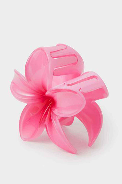 Fuchsia flower hair clip with translucent petals and clip base