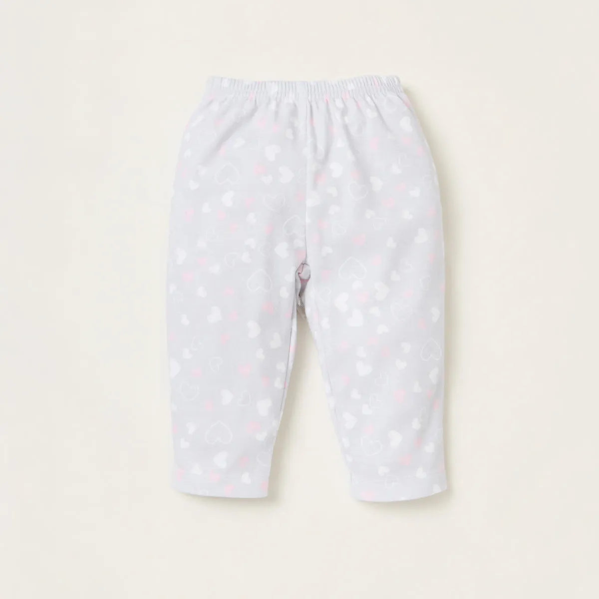 Baby light lavender pajama pants with allover animal pattern and elastic waist