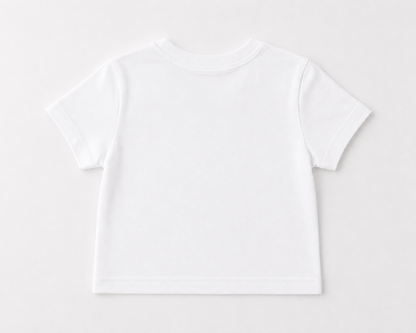 White baby T-shirt, back view