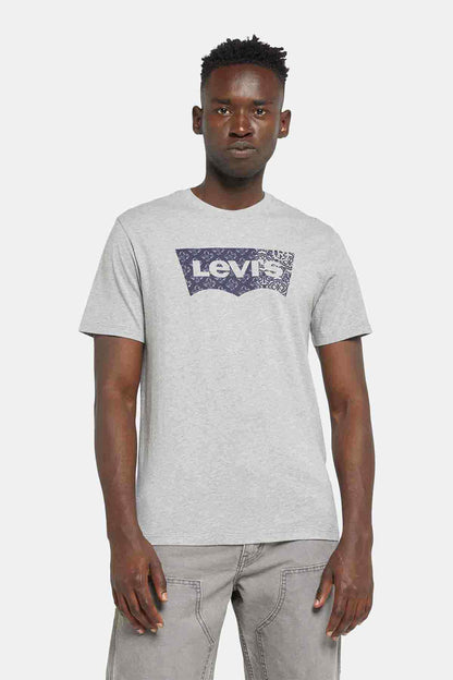 Grey Levi's crew-neck T-shirt with front logo graphic
