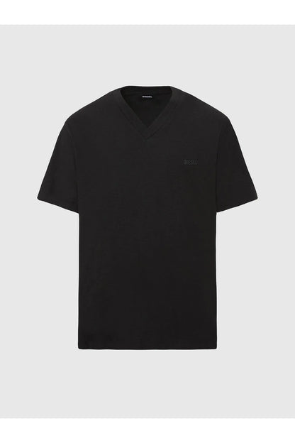 Diesel black V-neck T-shirt with short sleeves