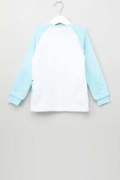 BABYSHOP long-sleeve baby top, white back with light blue sleeves