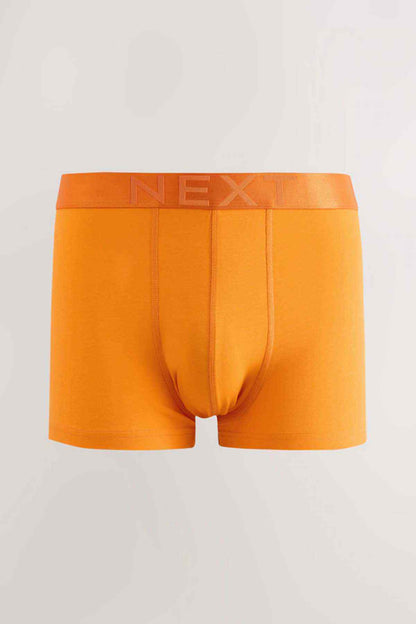Orange boxer briefs with NEXT logo waistband and contoured front