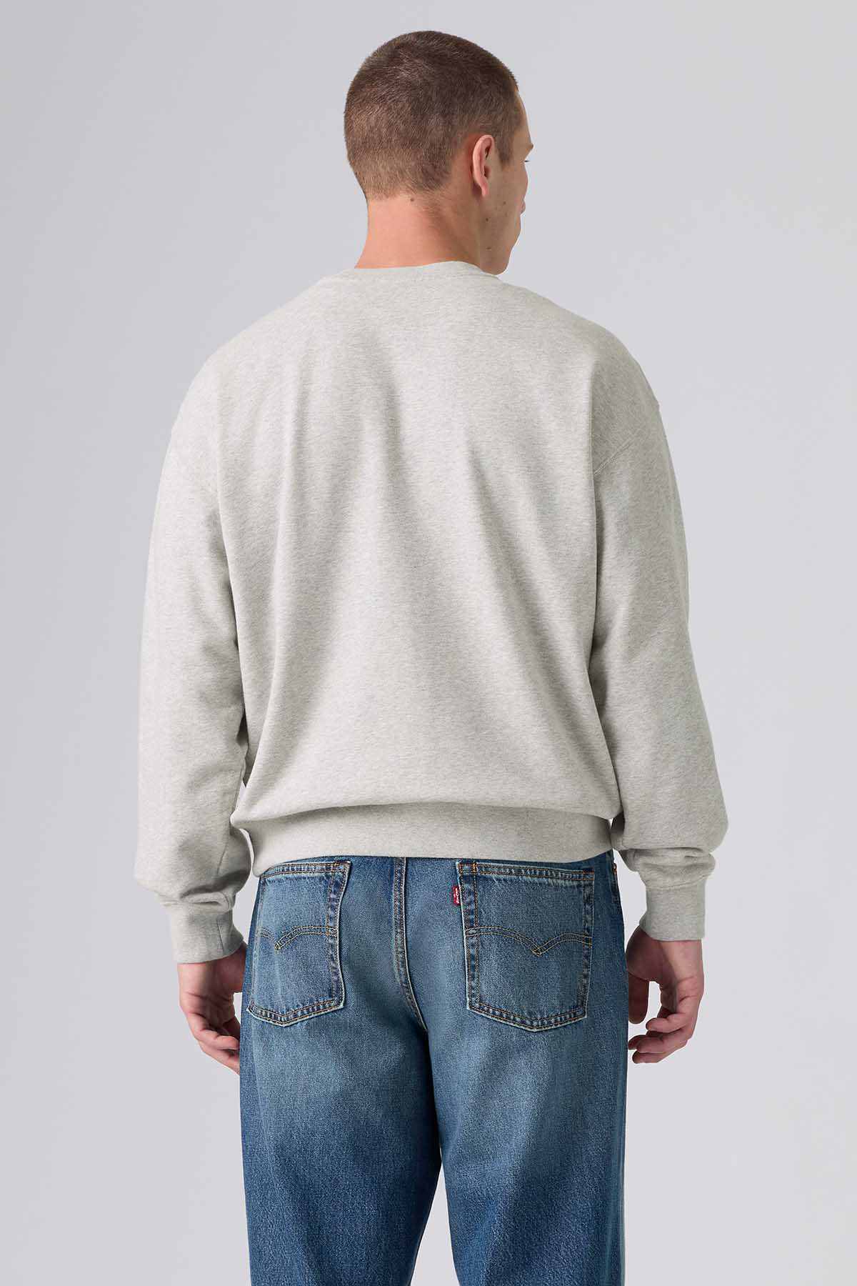 Levi's light grey crewneck sweatshirt back view
