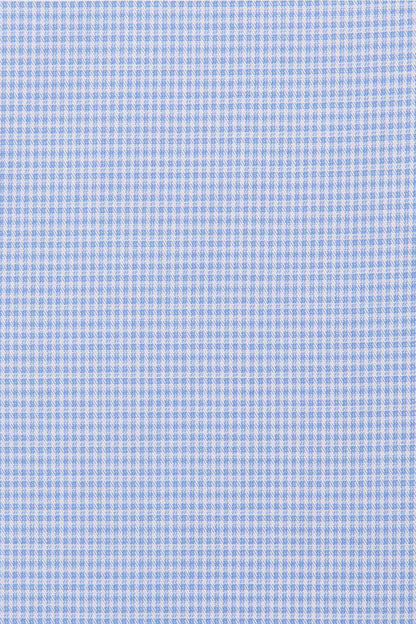 Light blue micro-check fabric swatch