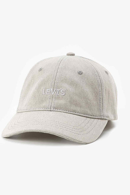 Levi's gray baseball cap with stitched front panel and small logo