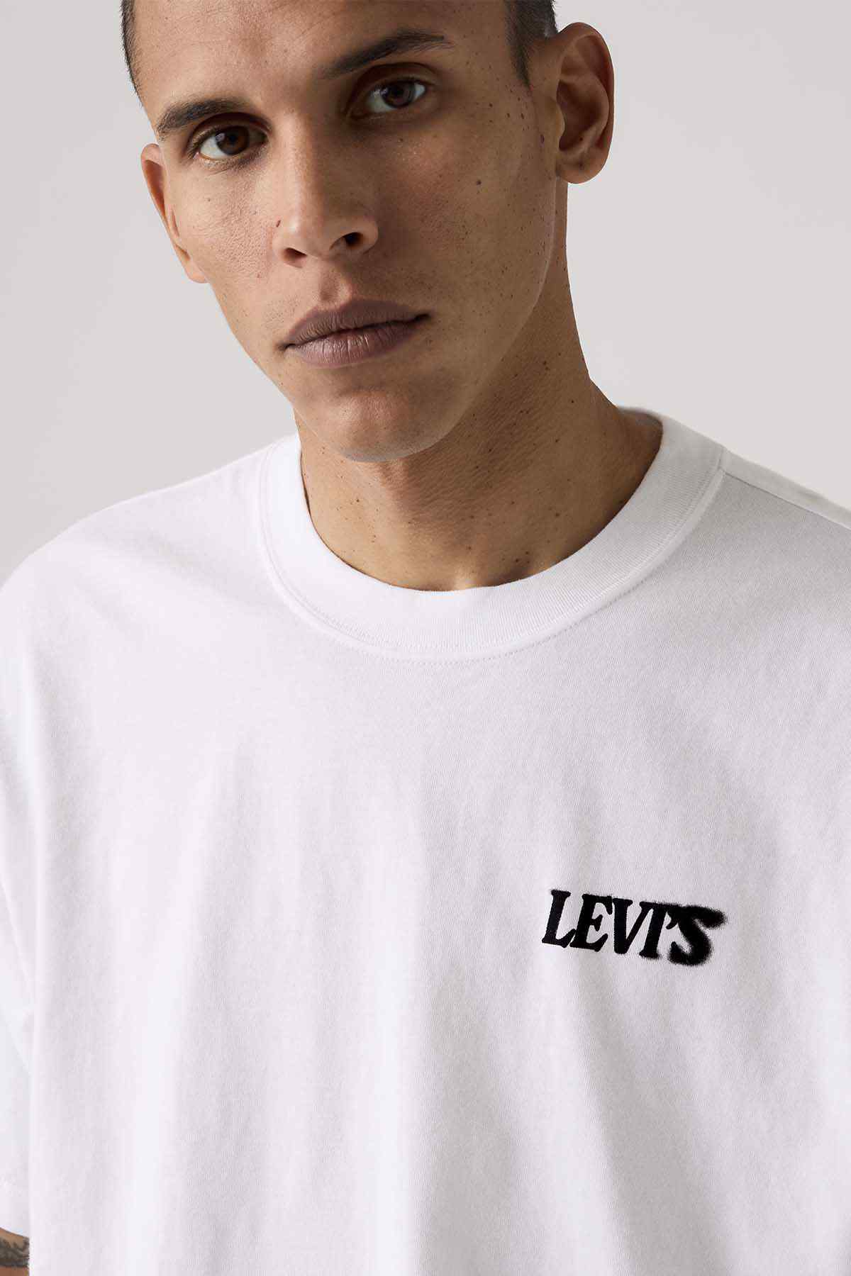 Levi's white crewneck T-shirt with black chest logo