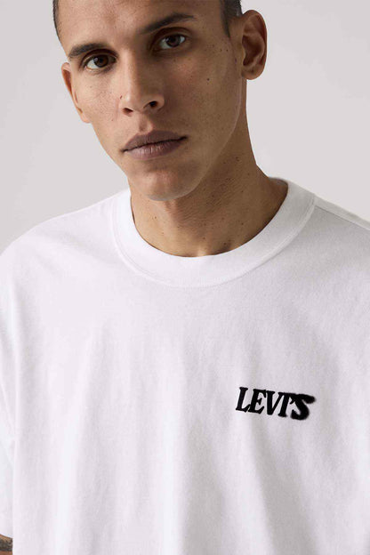 Levi's white crewneck T-shirt with black chest logo
