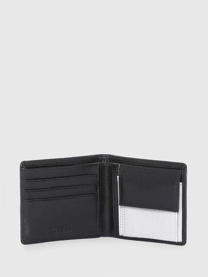 Diesel black bifold wallet interior with card slots and white lining