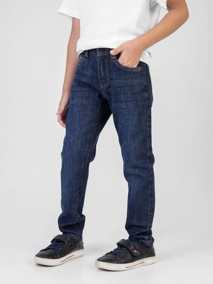 Brumano blue denim jeans with straight-leg fit