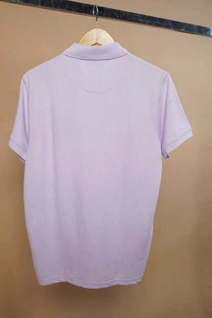 Purple polo shirt with plain back and short sleeves