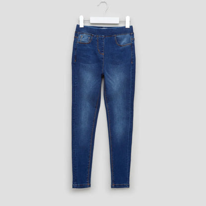 BABYSHOP blue denim jeans with belt loops, front pockets and straight legs