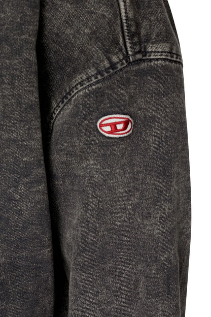Diesel dark grey sweatshirt sleeve with red-and-white logo patch