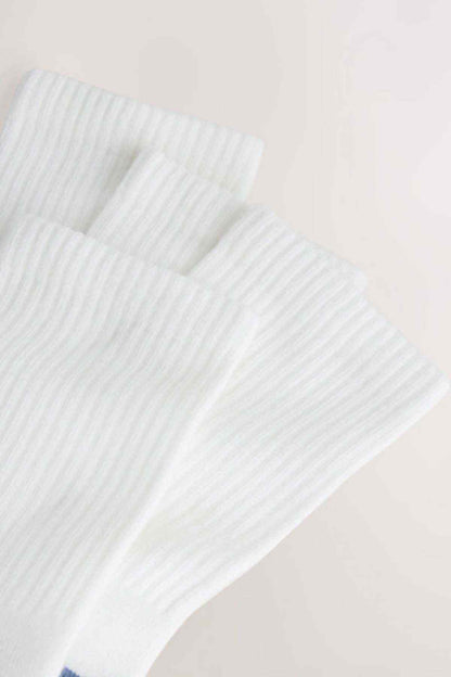 NEXT white crew socks with ribbed knit texture