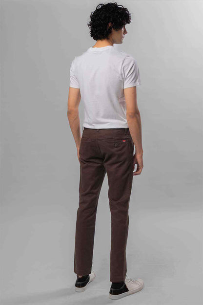 Brown jeans pants, straight leg, belt loops
