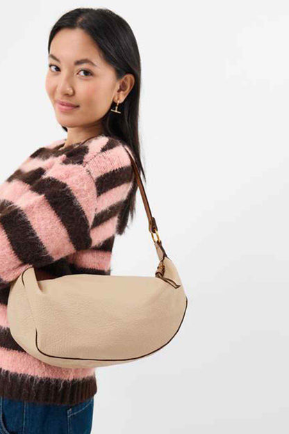 Accessorize mink crescent crossbody bag with adjustable shoulder strap
