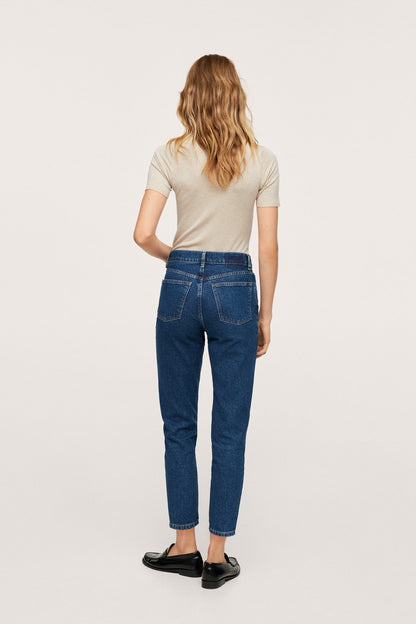 Light pastel gray short-sleeve turtleneck top, back view