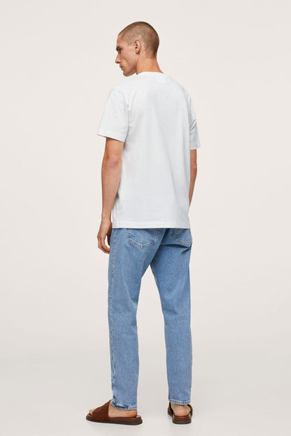 White men’s T-shirt, plain back with short sleeves
