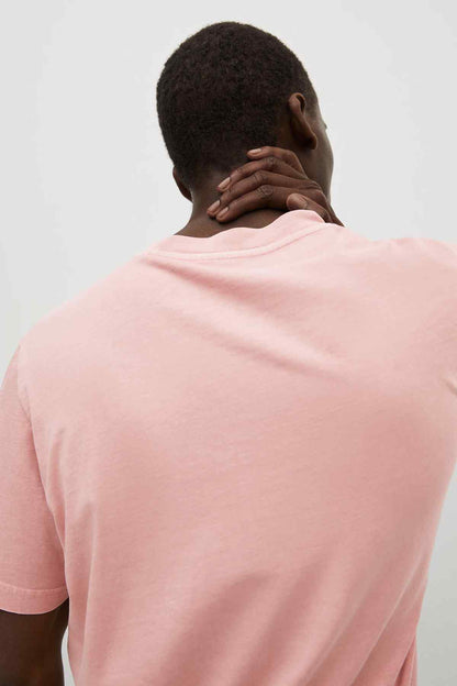 MANGO pastel pink crew-neck T-shirt, back view