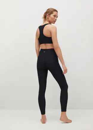 Black leggings with high waist and full-length slim leg