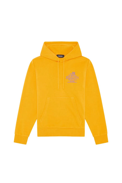 Mustard Diesel pullover hoodie, hood with drawstrings and kangaroo pocket
