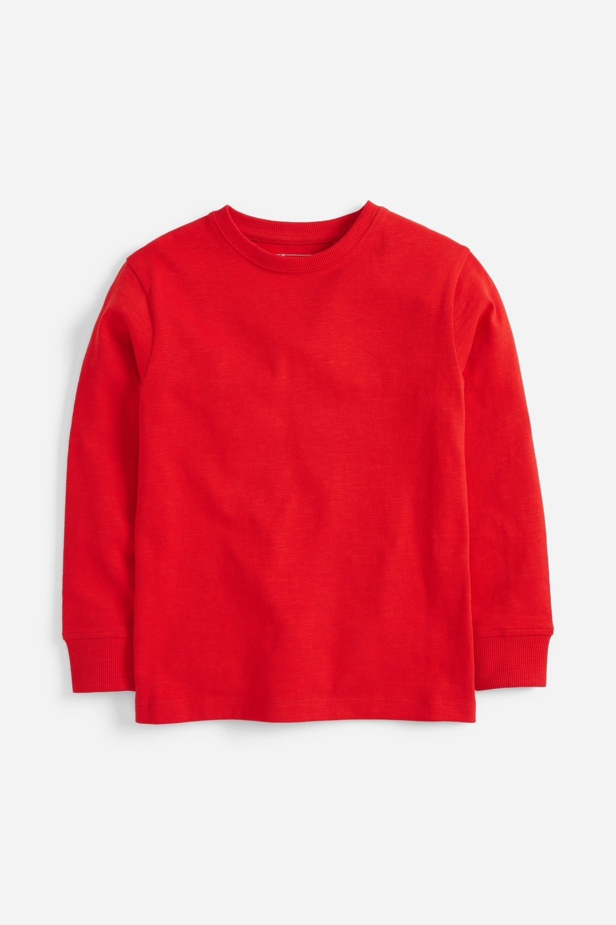 Red long-sleeve crewneck T-shirt