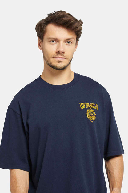 Levi's dark blue T-shirt with yellow chest logo print