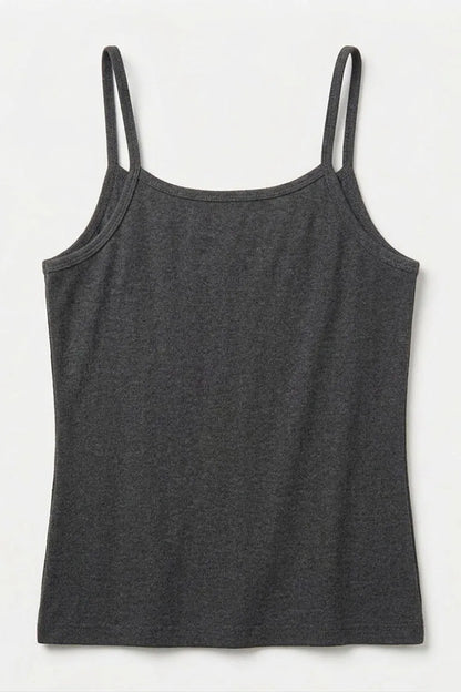 MEME dark heather gray camisole tank with thin straps and straight hem