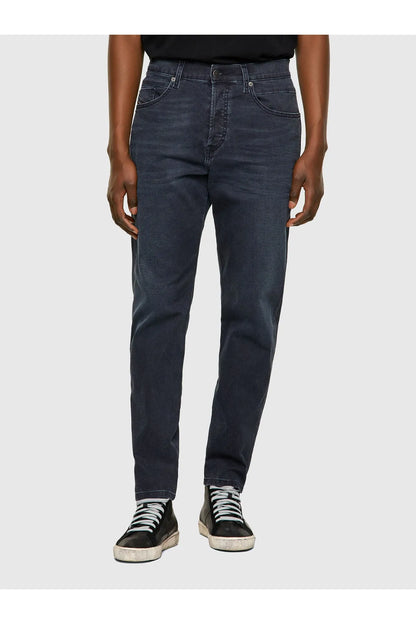 Blue Diesel jeans with straight leg, button fly, belt loops