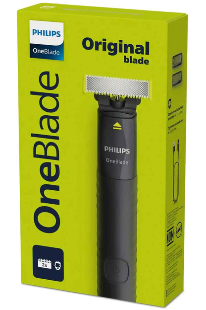 Philips OneBlade original blade retail box with black OneBlade razor