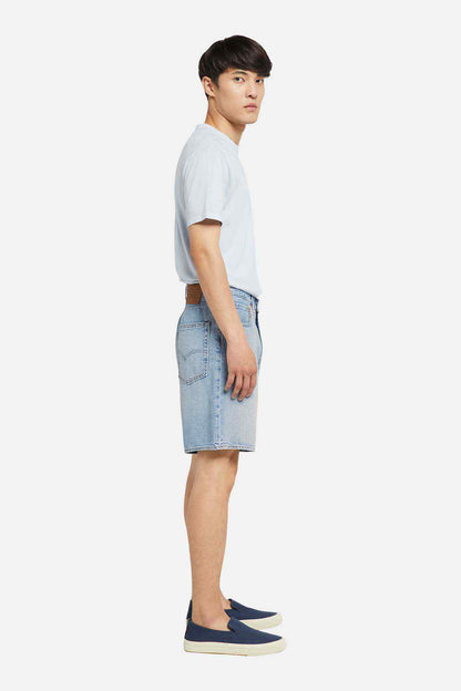 Levi's light blue denim shorts, regular fit, side view