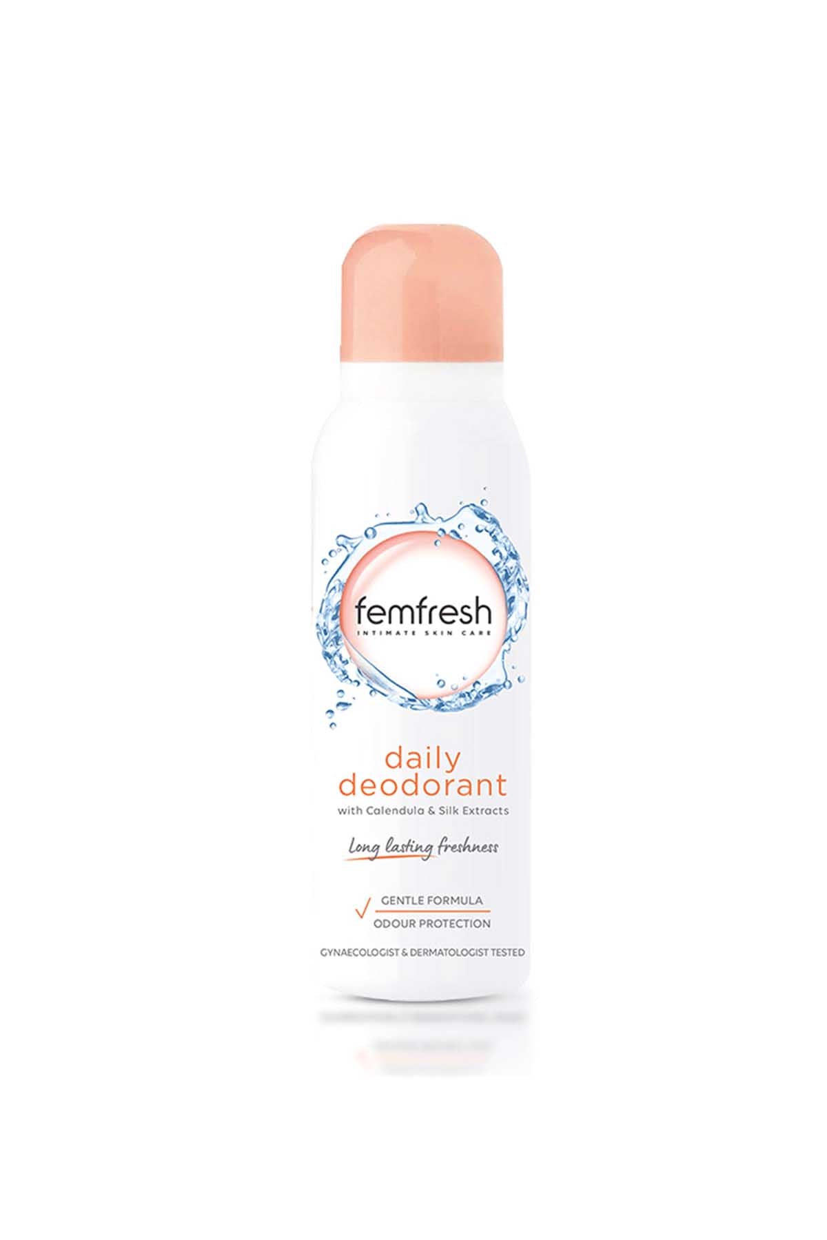 FEM FRESH daily deodorant roll-on bottle with peach cap