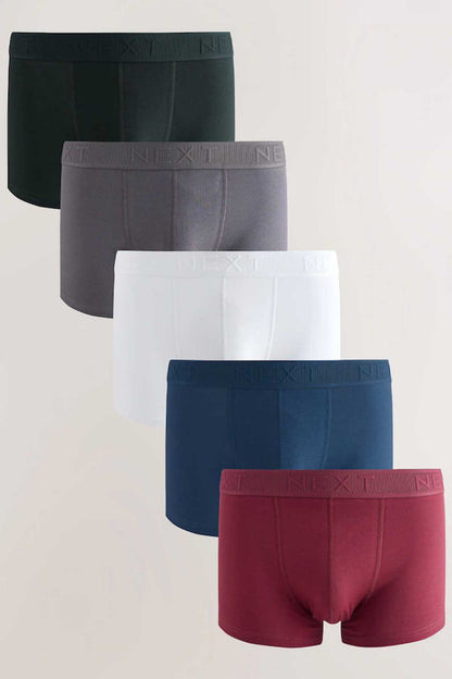 NEXT boxer shorts multipack in black, gray, white, blue, and red