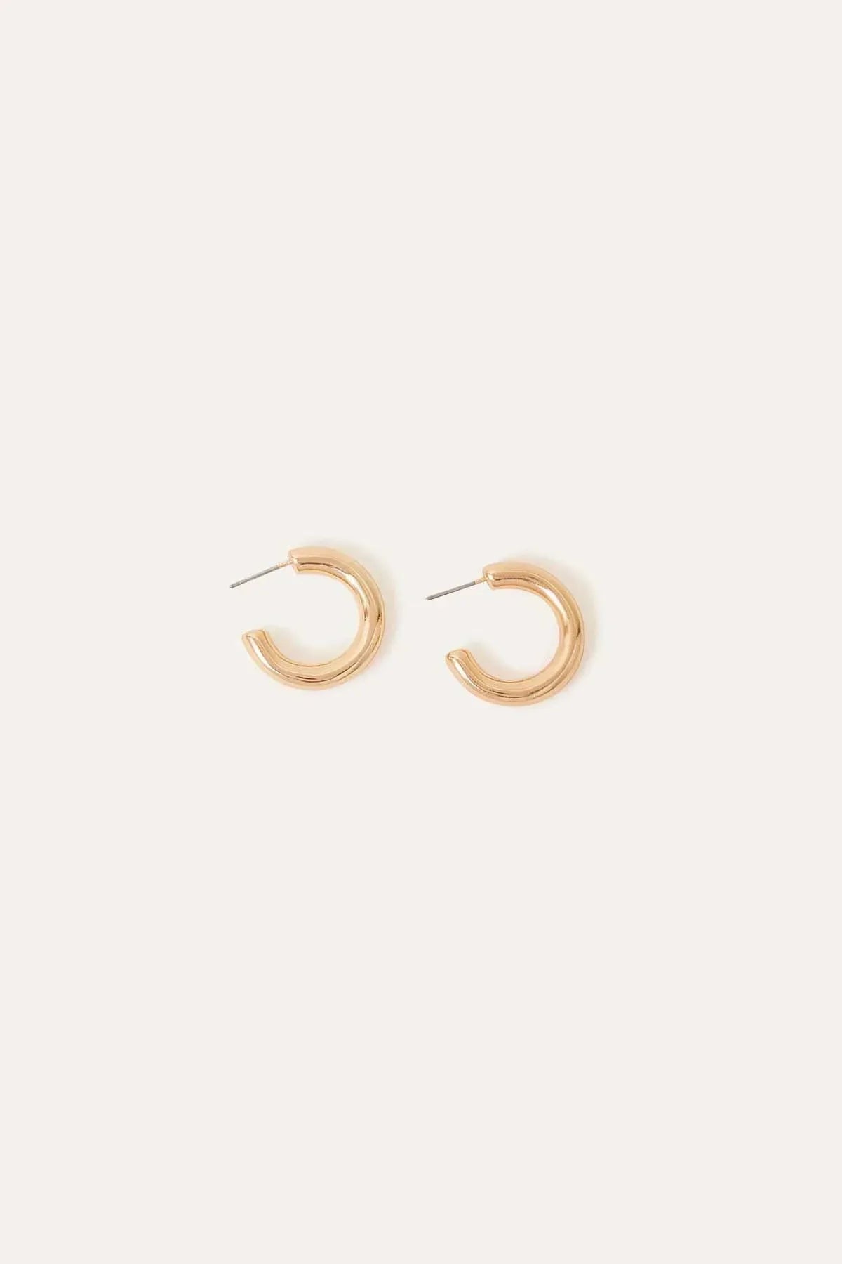 Small gold hoop earrings with post backs
