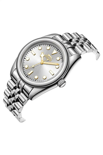 SLAZENGER analog wristwatch with two-tone bracelet and gold hands on light dial