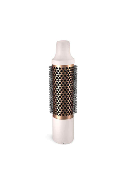 Philips light pink hair styler brush with gold-toned perforated barrel