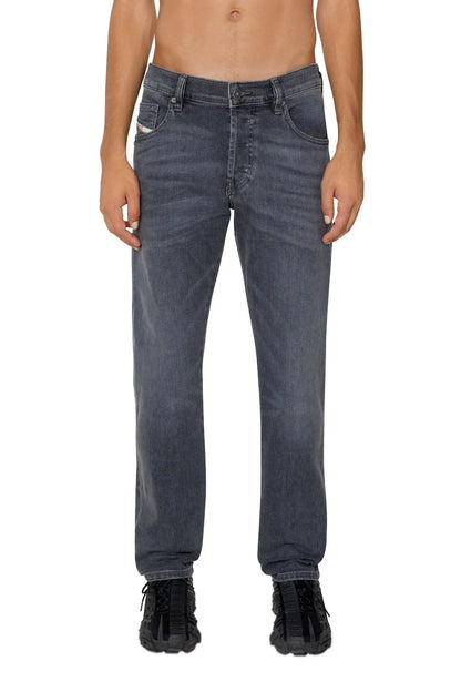 Diesel dark-wash denim jeans with straight fit, five-pocket styling, button closure