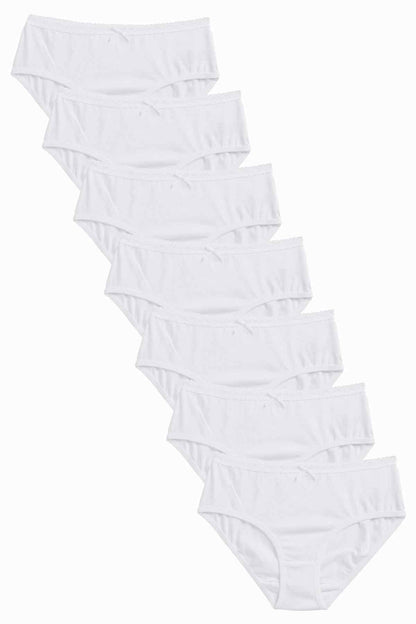 White brief underwear multipack, folded stack with elastic waistband and leg openings