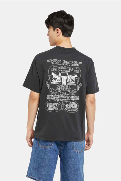 Black crew-neck T-shirt with large back graphic print