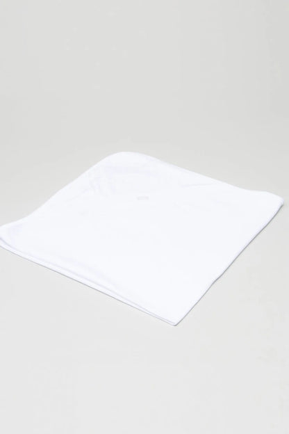 White baby blanket with neat folded corner and smooth fabric