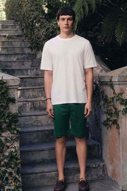 NEXT men's white crewneck T-shirt, short-sleeve front view