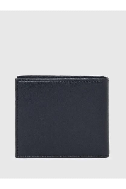 Black leather bi-fold wallet, plain back